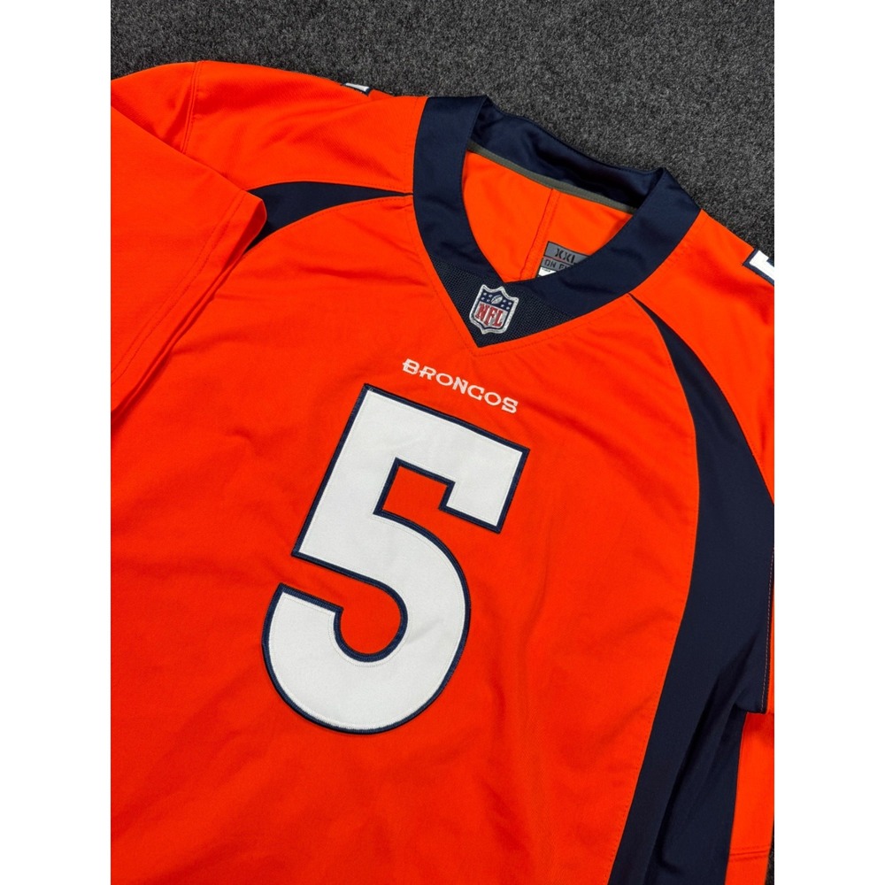 Denver Broncos Joe Flacco #5 NFL Jersey Orange XXL On Field